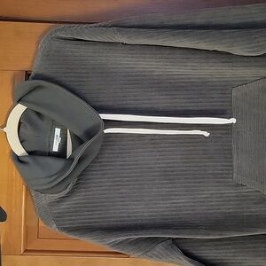 MAURICES MOSS GREEN VELVET STRETCH FUNNELNECK PULLOVER